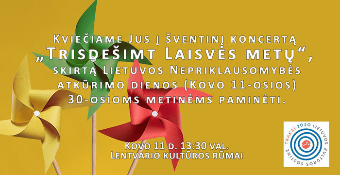 Kviečia šventinis koncertas „Trisdešimt Laisvės metų“