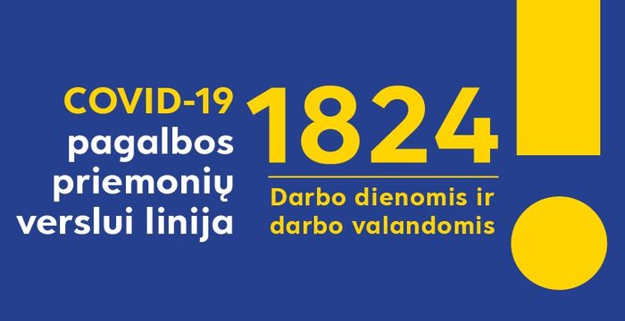 Pradeda veikti pagalbos priemonių verslui linija – trumpasis numeris 1824