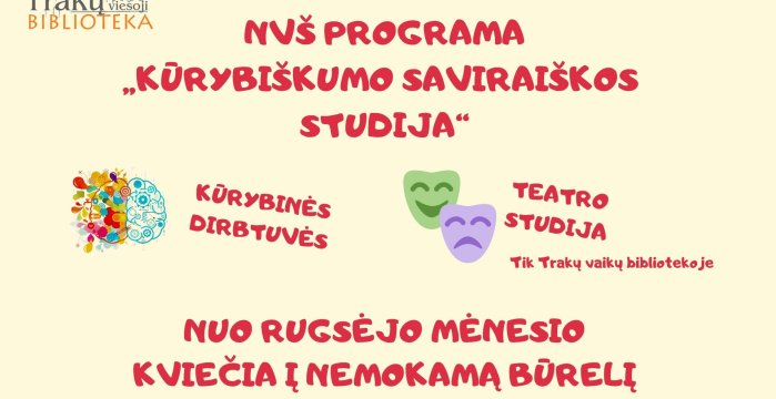 „Kūrybiškumo saviraiškos studija“ kviečia į būrelį