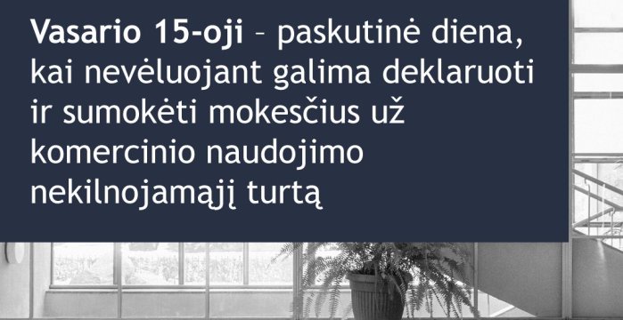 Vasario 15-oji – paskutinė diena, kai nevėluojant galima deklaruoti ir sumokėti mokesčius už...