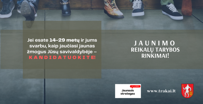 Skelbiami jaunimo atstovų į Jaunimo reikalų tarybą rinkimai