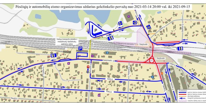 Nuo kovo 14 d. bus uždaryta Lentvario geležinkelio pervaža