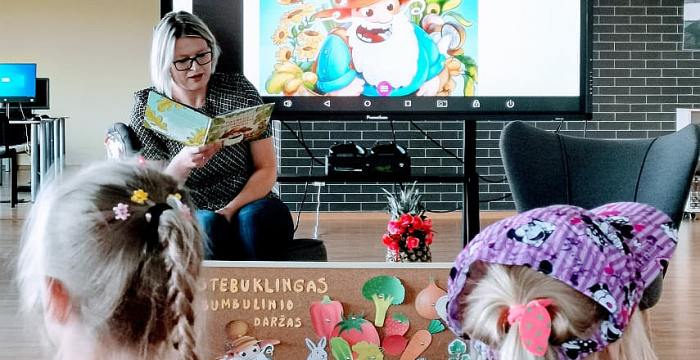 Kaip daržovės Rūdiškių bibliotekoje linksminosi!