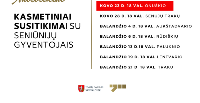 Kovo 23 d. – nuotolinis susitikimas su Onuškio seniūnijos gyventojais 