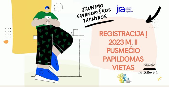 Paskelbta registracija į II pusmečio papildomas Jaunimo savanoriškos tarnybos vietas
