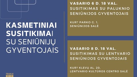 Vyks susitikimai su gyventojais Paluknyje ir Lentvaryje