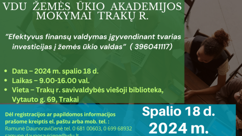 Kviečiame į nemokamus kursus dirbančius žemės ūkio srityje