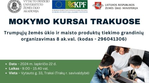 Kviečia kursai dirbantiems žemės ūkyje