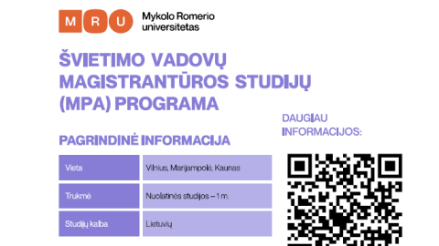 Švietimo srities vadovams magistrantūros studijos