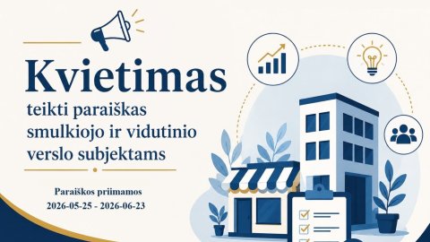 Primename – iki birželio 23 d. smulkiojo ir vidutinio verslo subjektai kviečiami teikti paraiškas