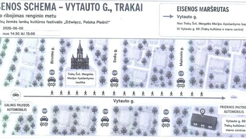 Eismo ribojimai Trakuose 2026 m. birželio 6 d.