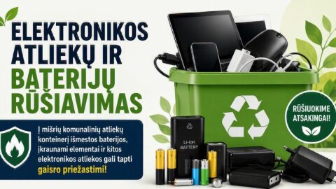Primename: baterijas ir elektronikos atliekas rūšiuokite atsakingai